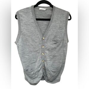 Suitsupply Merino Wool Gray Cardigan Vest Sz Medium